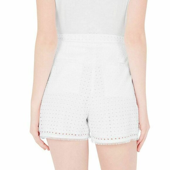Sass and Bide Mini Eyelet Shorts Womens 6 White High Rise Cotton Tailored Summer - Picture 8 of 9